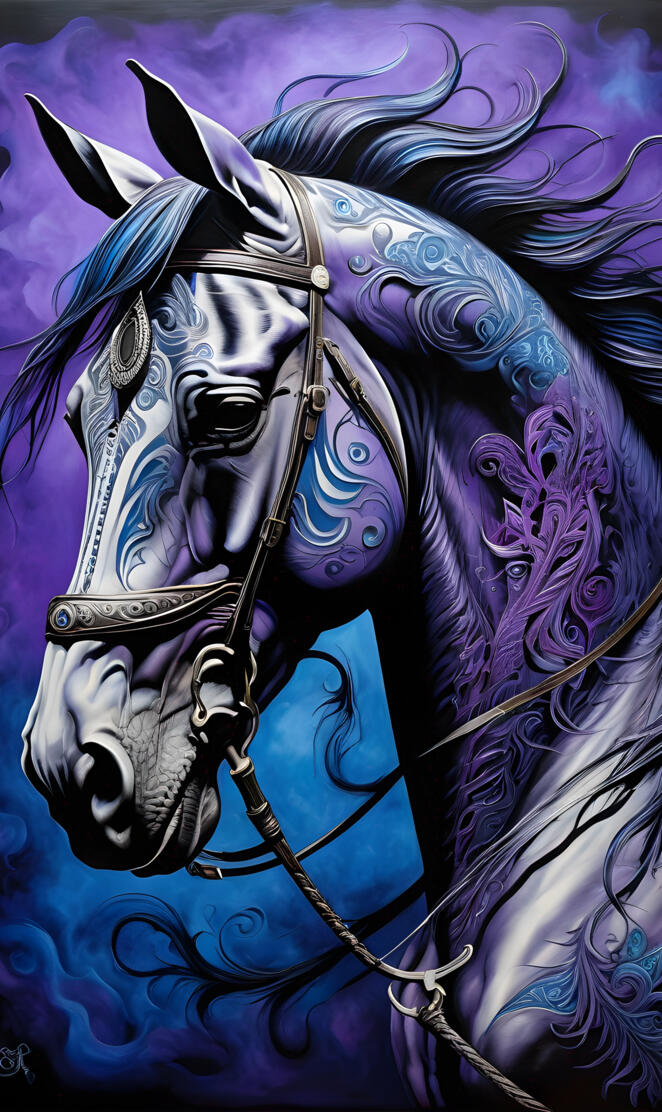 tribal markings on a horse