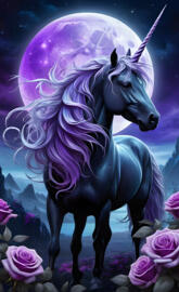 unicorn in purple accents
