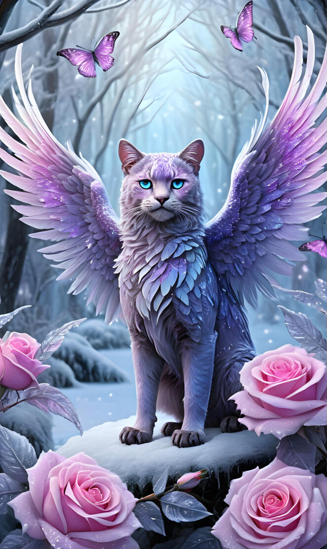 mystical winged cat
