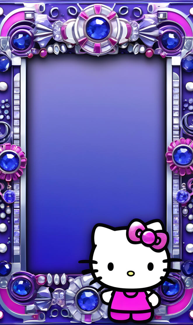modern retro hello kitty frame