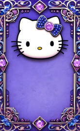 lilac frame hello kitty face