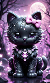 black cute hello kitty
