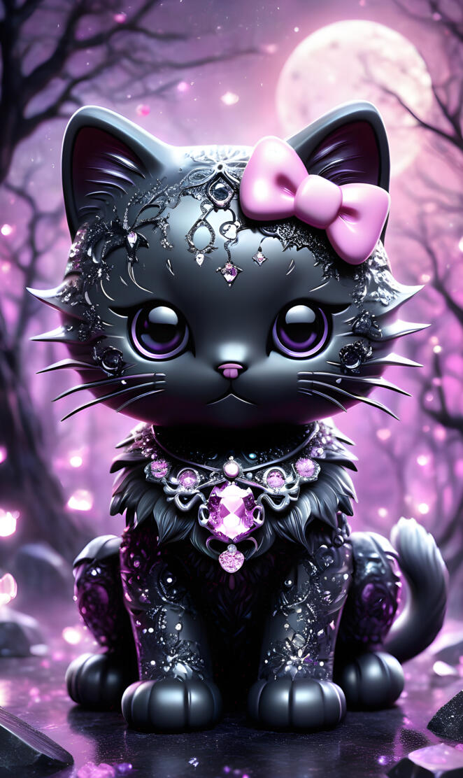 black cute hello kitty