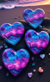 tye-die hearts