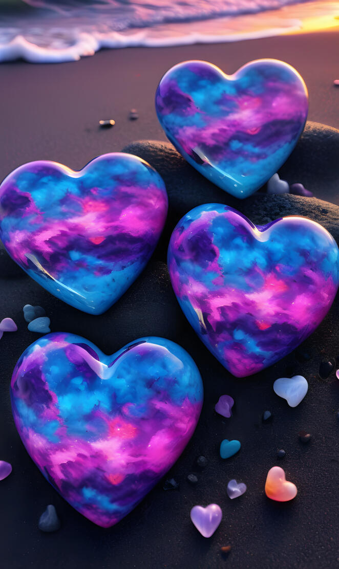 tye-die hearts