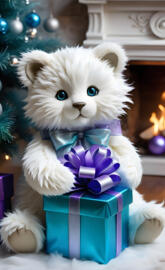 cat with gift