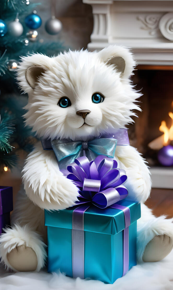 cat with gift