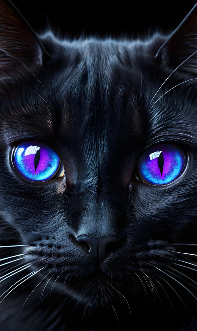 blue-purple cat eyes