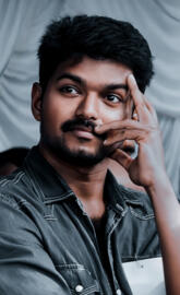 Thalapathy Signature Pose Wallpaper Design