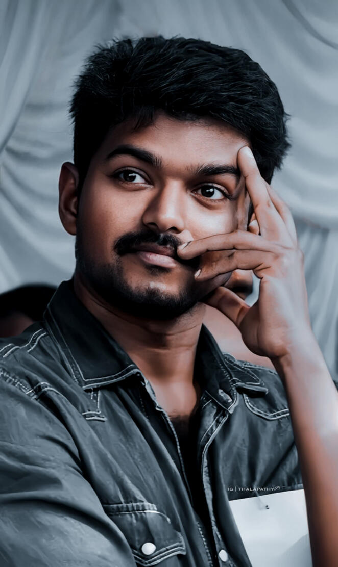 Thalapathy Signature Pose Wallpaper Design