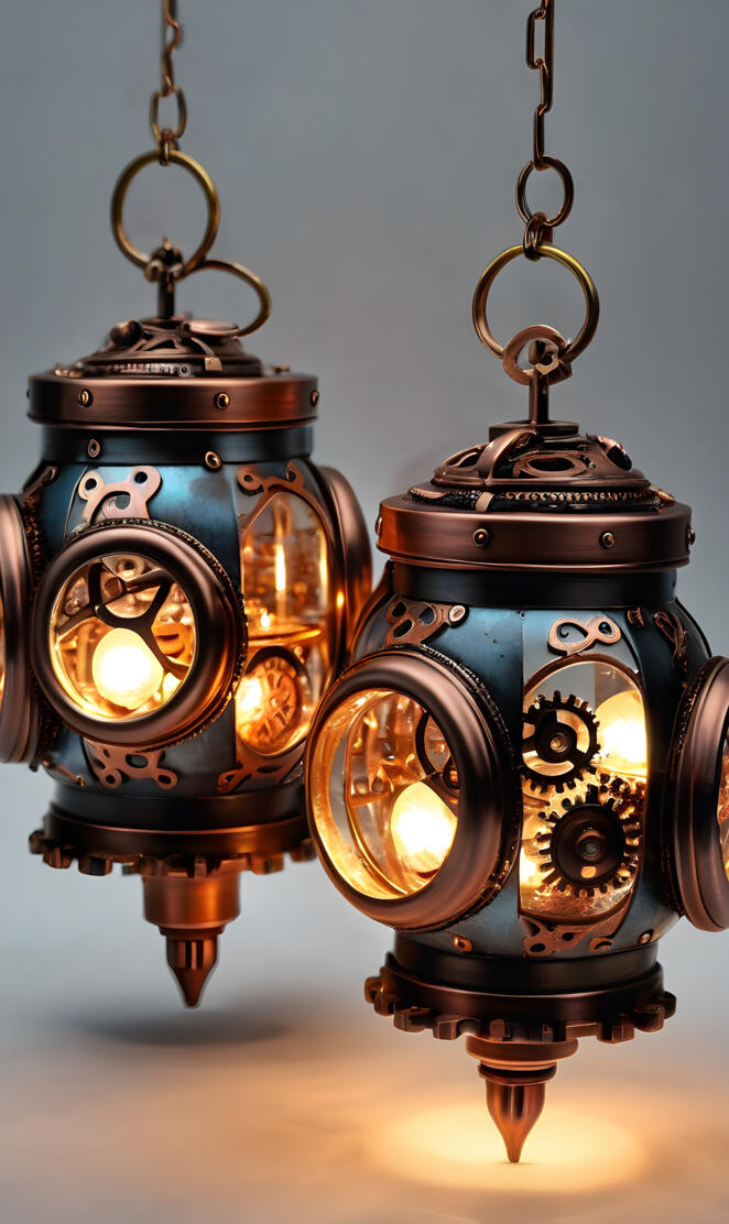 a couple of antique gas meters