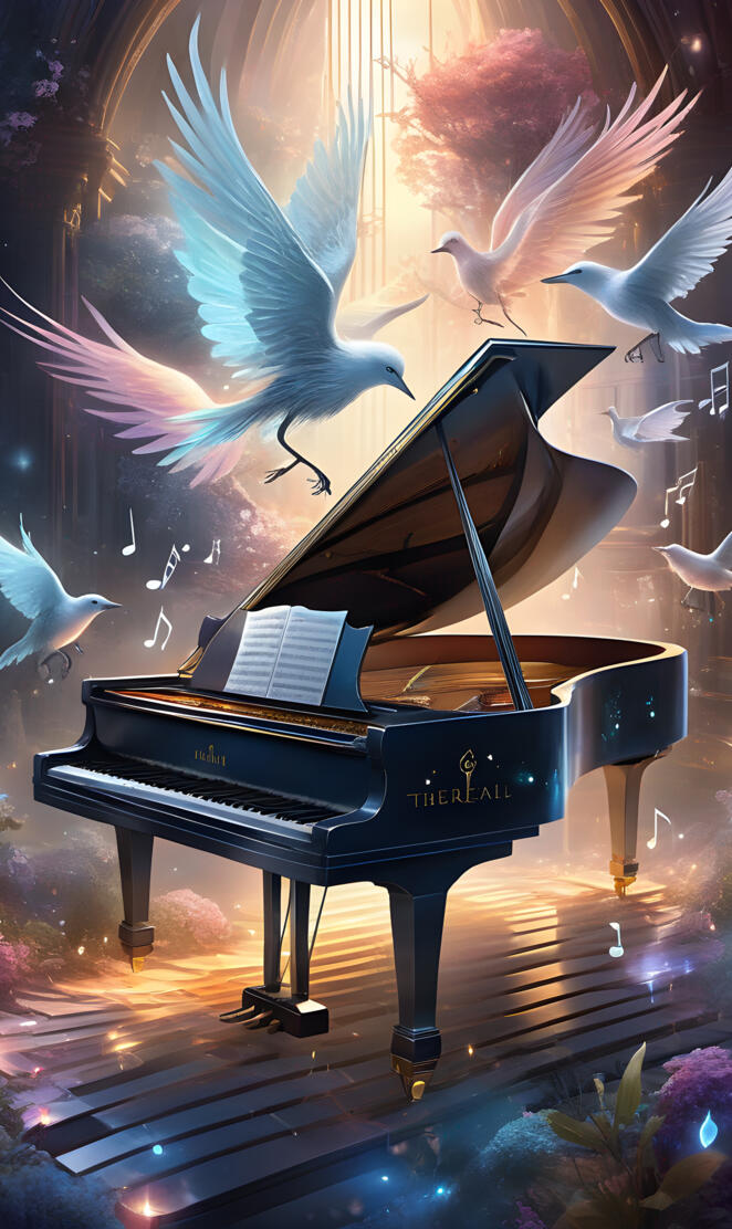 piano and doves