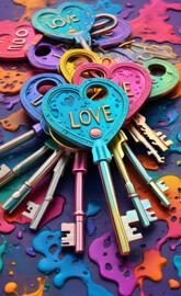 Vintage keys Love