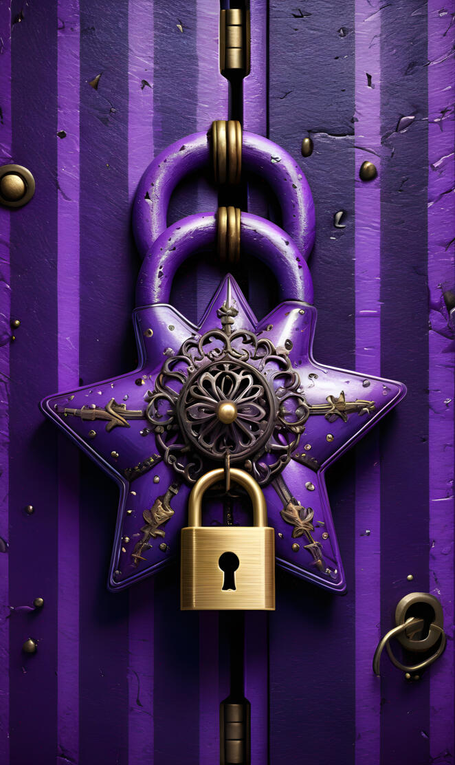 violet star with a lock