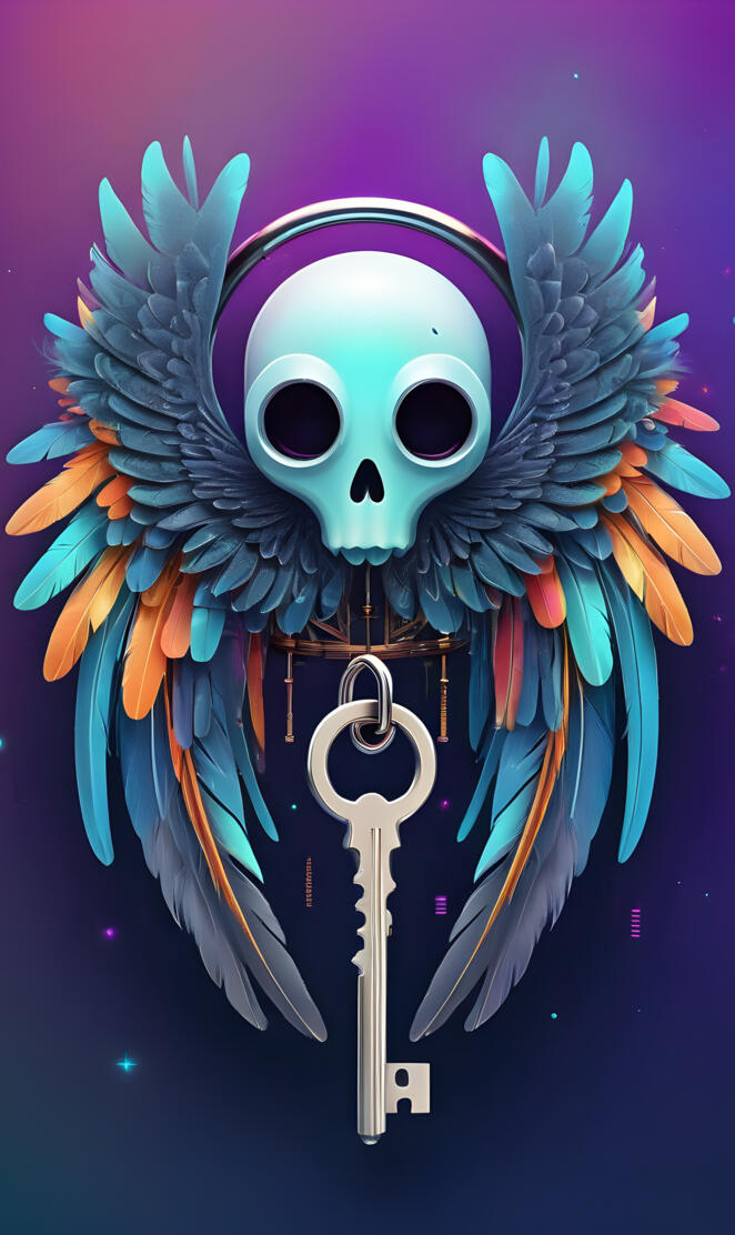 a blue and yellow mask