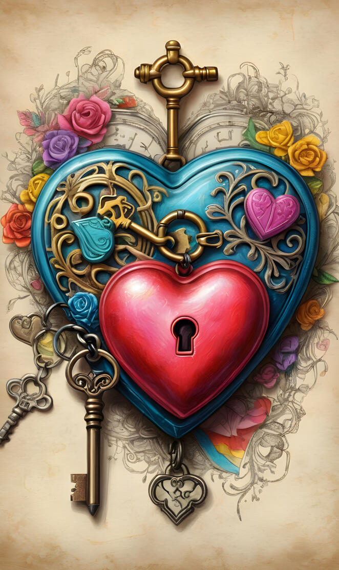 a red and blue jeweled object