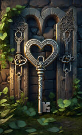 heart-shaped skeleton keys