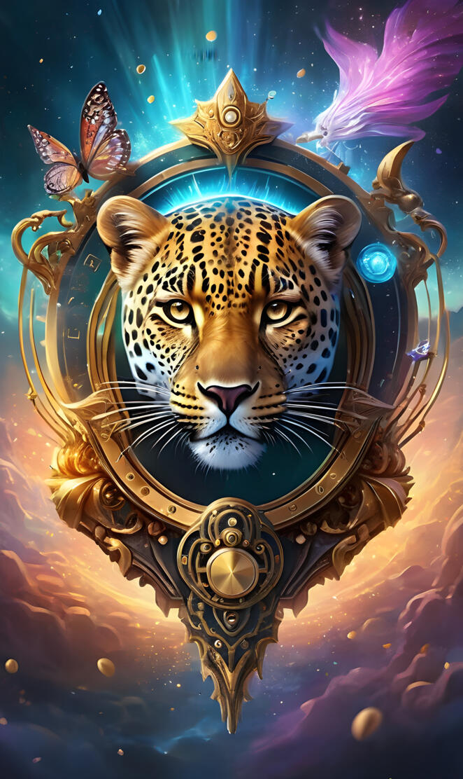 a tiger with a crown