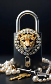 a necklace with a lion head