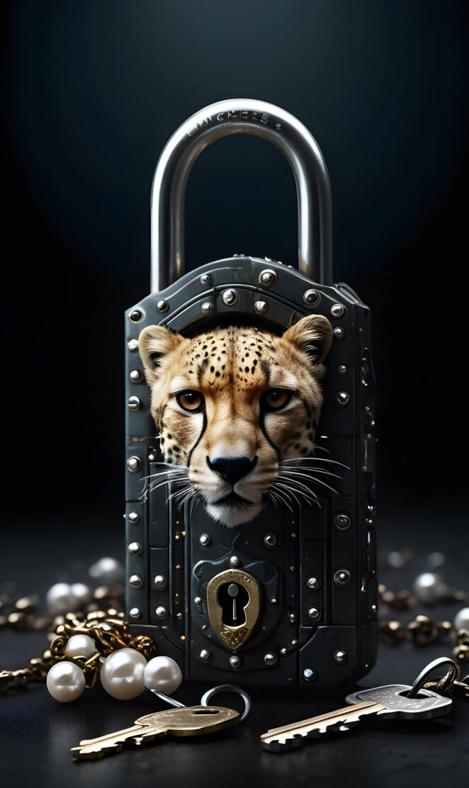 a black and white cat in a metal mug with a black background