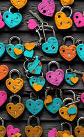 a group of colorful buttons