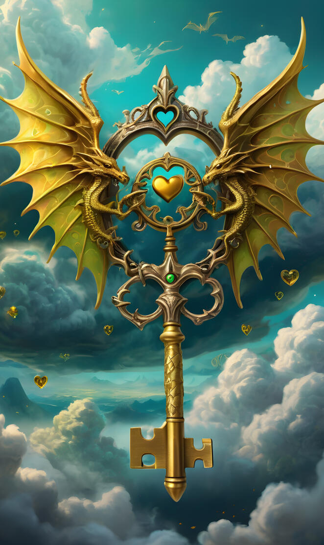 a gold and blue sky with clouds