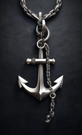 a key chain with a key anchor