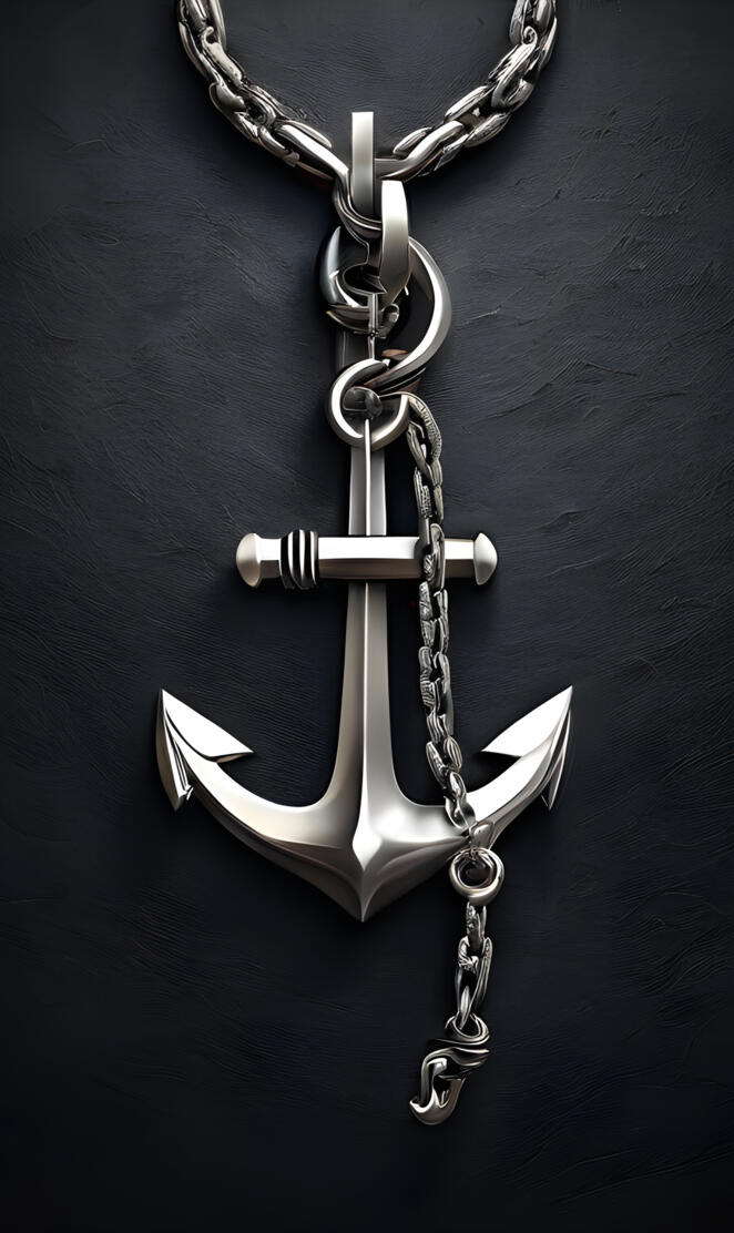 a key chain with a key anchor