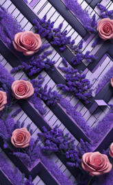 Piano Key Lavender and Roses