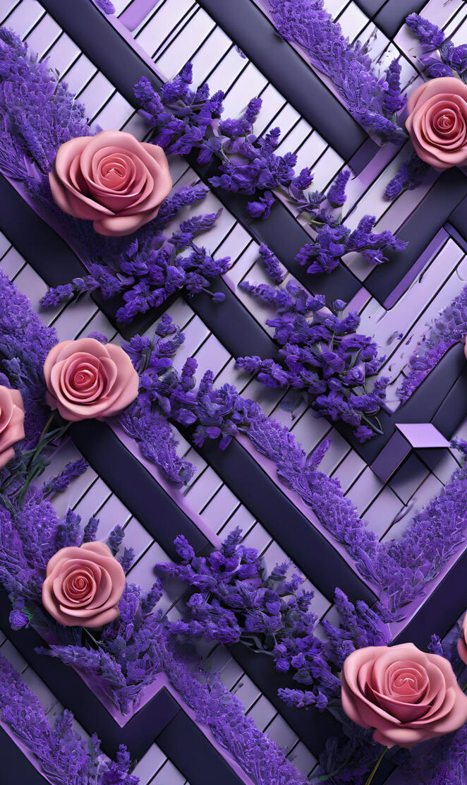Piano Key Lavender and Roses