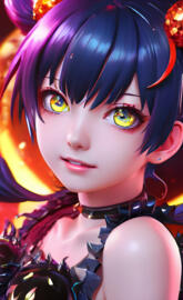 Kei Toume with colorful hair