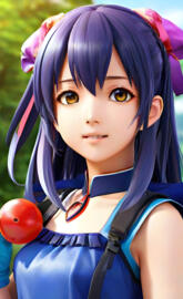 Kei Toume with purple hair
