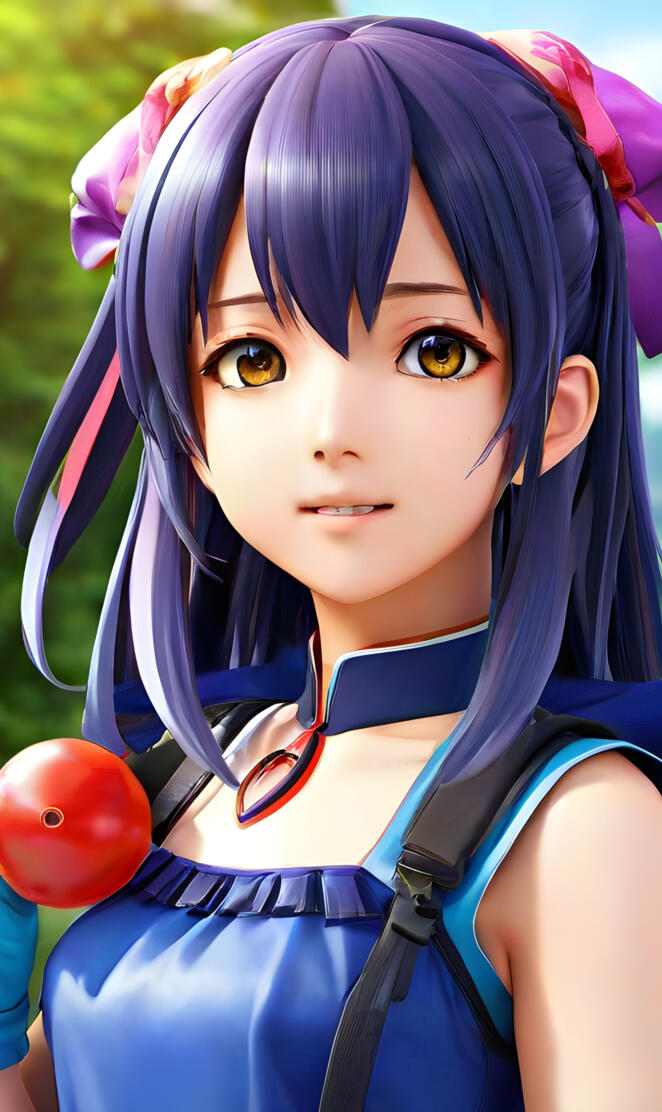 Kei Toume with purple hair