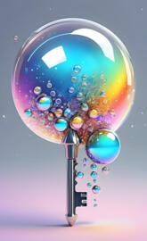 a light bulb with a blue circle