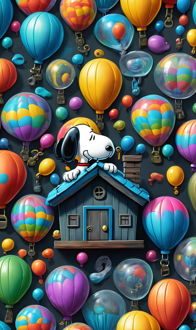 a room full of balloons