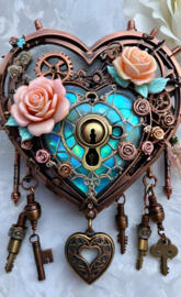 a decorative clock with roses