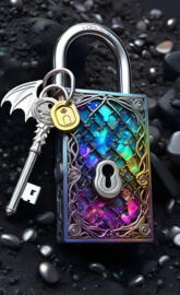 a key chain with a key on it