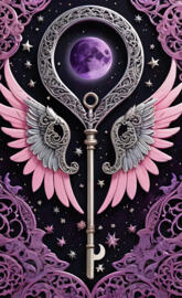 key hole well with angel wings