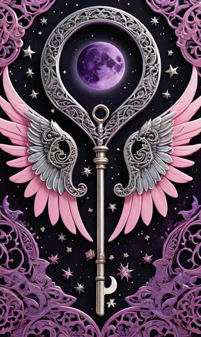 key hole well with angel wings