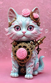 a cat figurine with a key chain