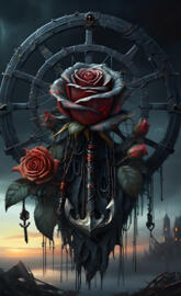 dark rose anchor dream catcher