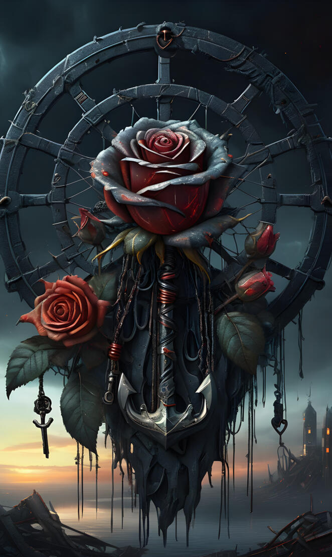 dark rose anchor dream catcher