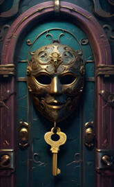 a door with a metal handle