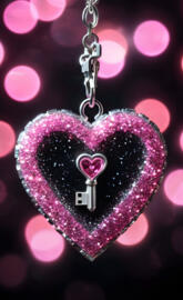 a pink heart pendant