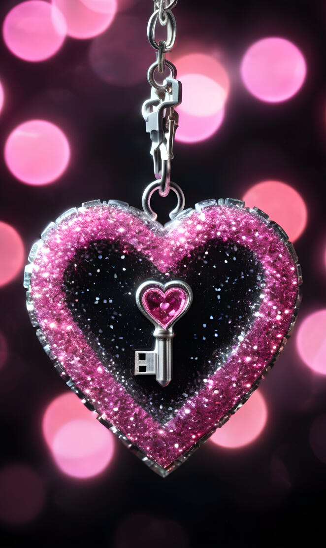 a pink heart pendant