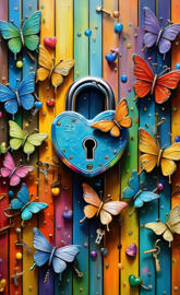 a clock with butterflies on it