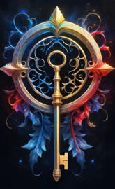 a colorful mask with a black background