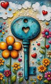 a blue and yellow pinata