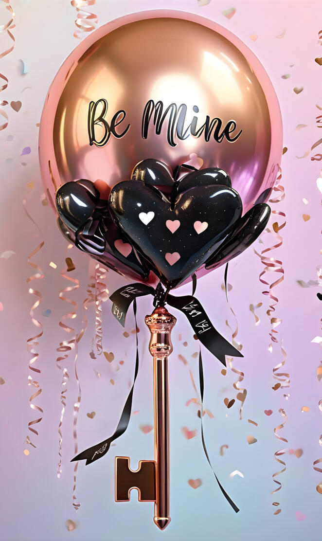 be my Valentine balloon black heart