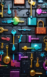 a collection of different colored objects